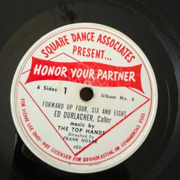3 Records - Honor Your Partner Square Dances 78RPM 12” Ed Durlacher - Vintage - Picture 13 of 16